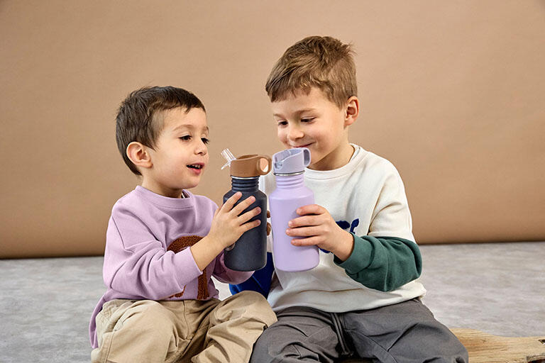 Lassig - Garrafa de Aço Inoxidável Little Gang Smile Navy 500ml