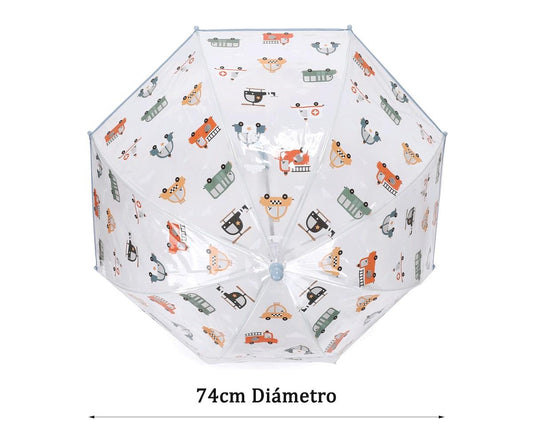 Tutete - Guarda-chuva transparente Carros