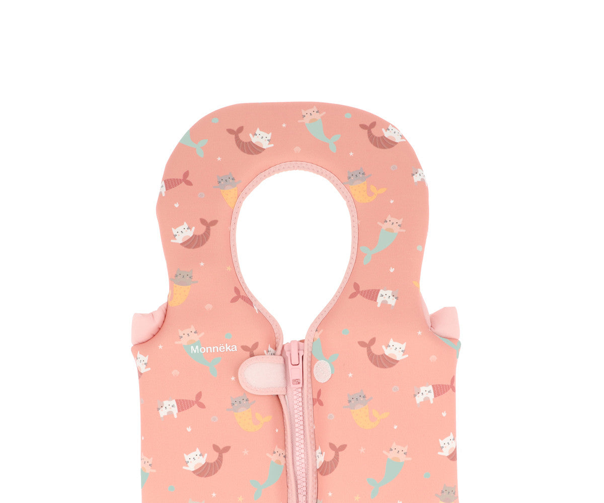 Monnëka - Chaleco Flotador Aprendizaje Mermaid Cats (1 a 2 años)