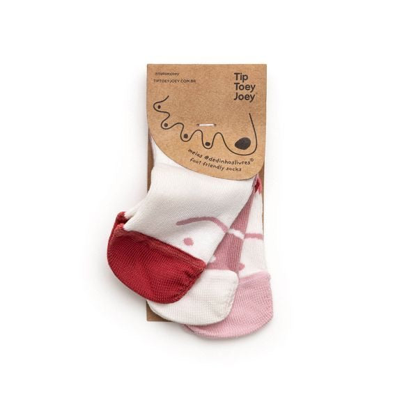 Tip Toey Joey - Meias pack de 3 Branco / Rosa