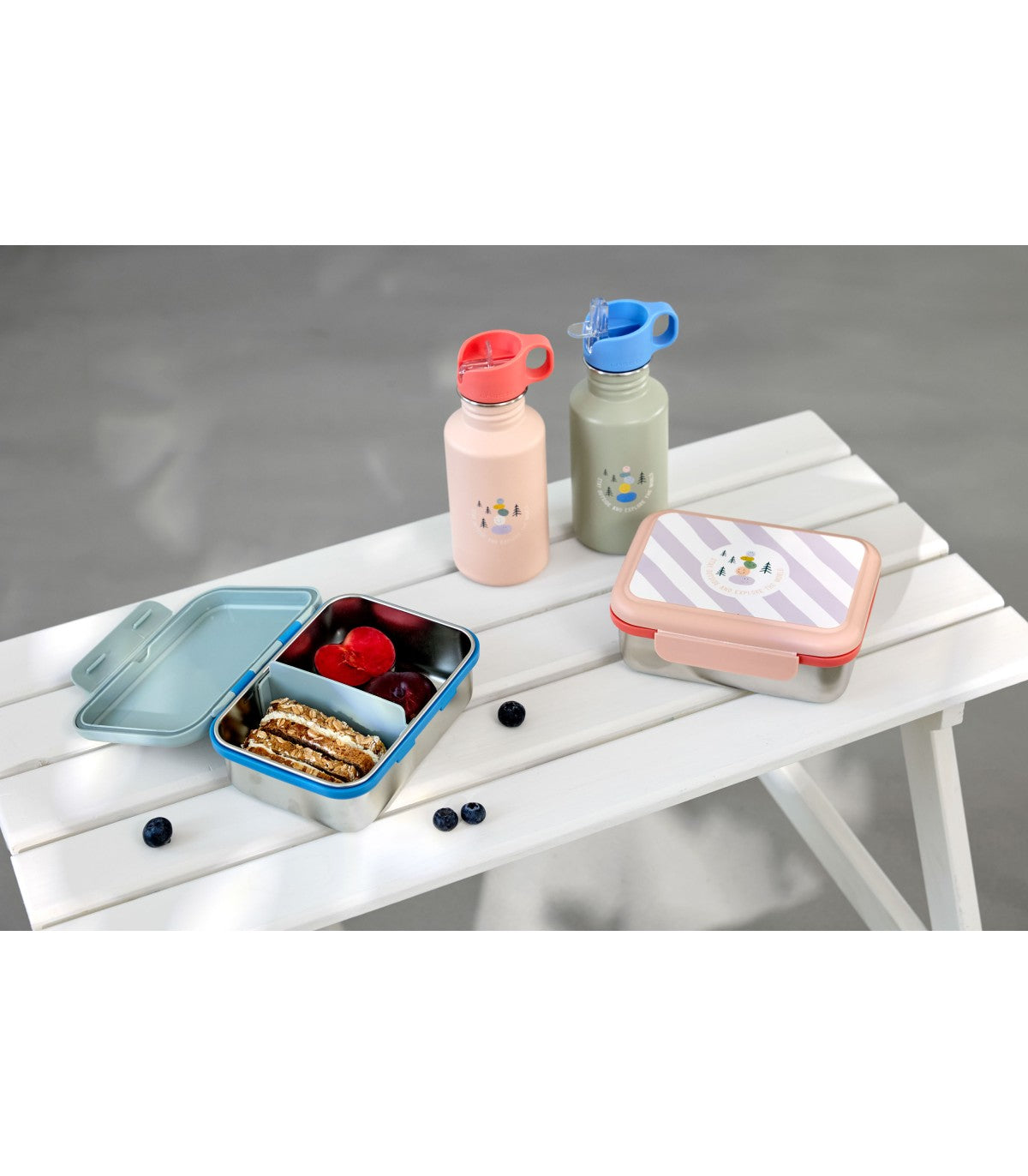 Lassig - Lancheira Aço inoxidável Explorer Azul