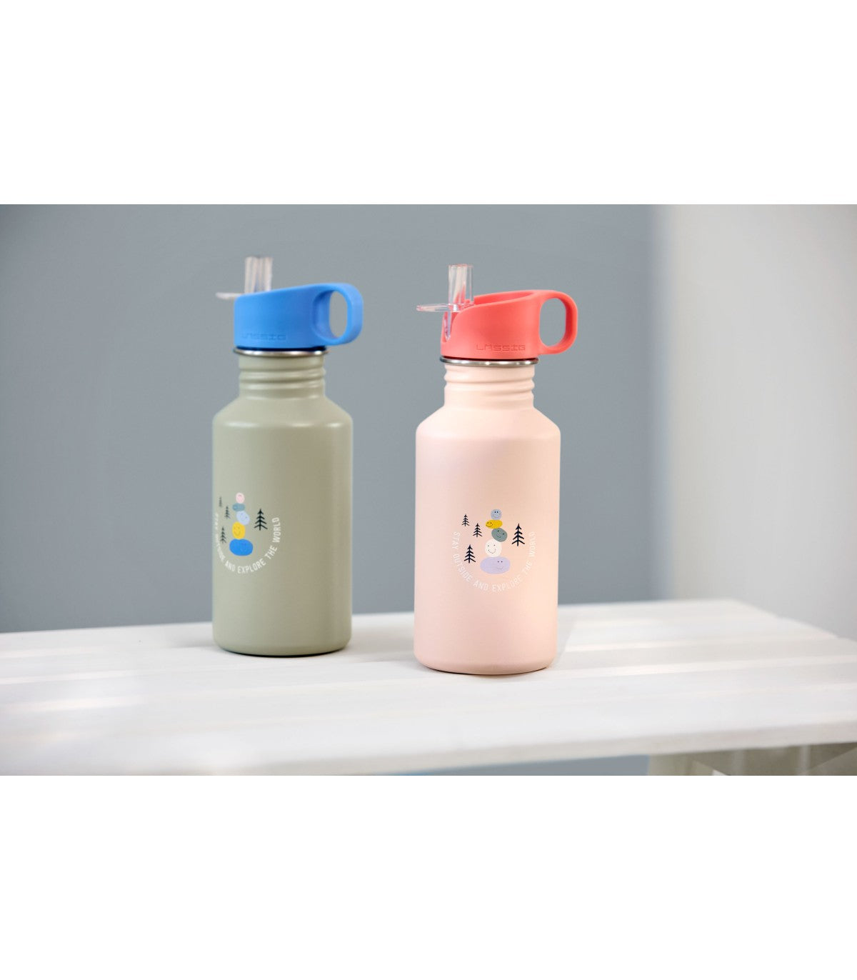 Lassig - Garrafa de Aço Inoxidável Explorer Rosa 500ml