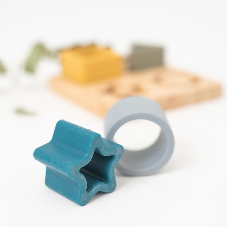 Olmitos - Puzzle de Madeira e Silicone Geométrico