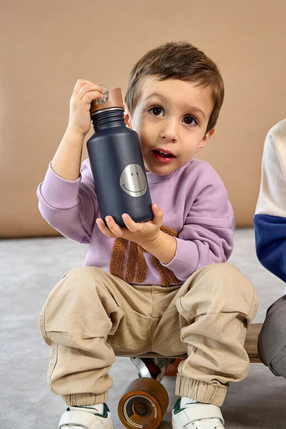 Lassig - Garrafa de Aço Inoxidável Little Gang Smile Navy 500ml