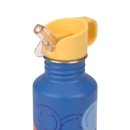 Lassig - Blue Smiley World Stainless Steel Bottle 500ml