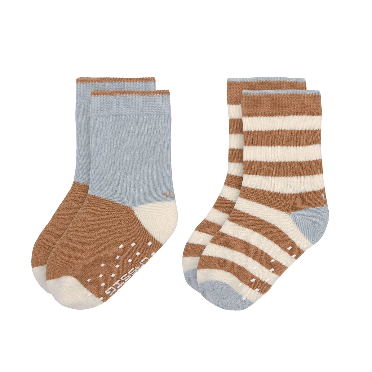 Lassig - Calcetines Antideslizantes Caramelo/Azul (Pack de 2)