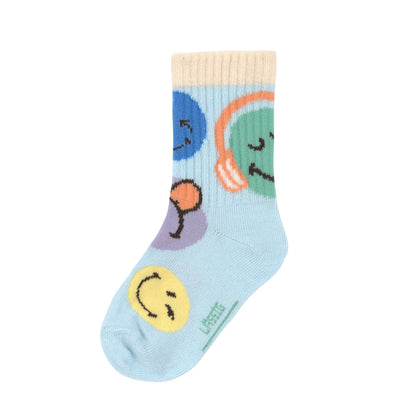 Lassig - Calcetines Smiley World Azul (Pack de 3)