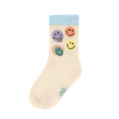 Lassig - Calcetines Smiley World Azul (Pack de 3)