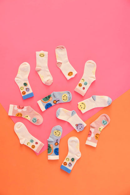 Lassig - Calcetines Smiley World Rosa (Pack de 3)