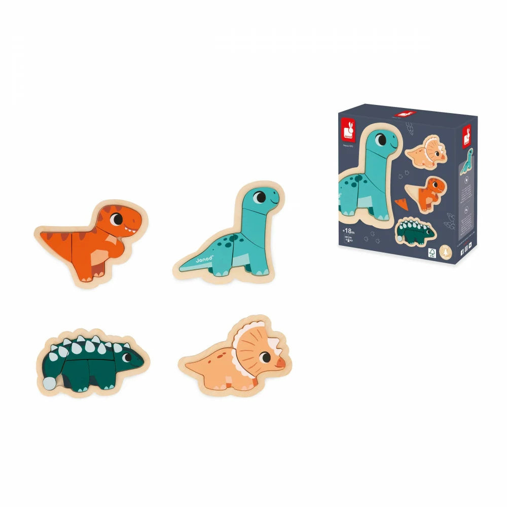 Janod - 4 Puzzles Evolutivos Dinossauro