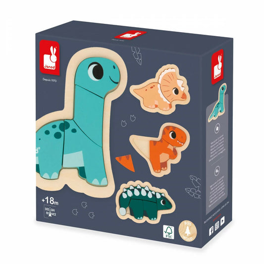 Janod - 4 Puzzles Evolutivos Dinossauro