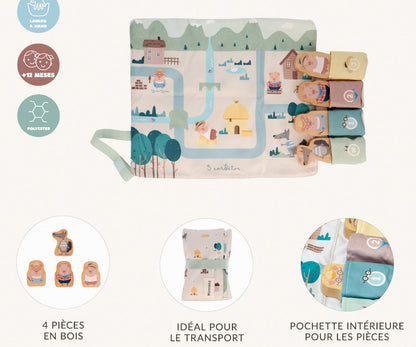 Tutete - Conjunto Individual de Mesa 3 Porquinhos