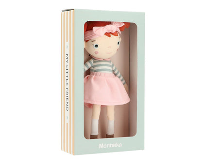 Monnëka - Boneca Pequena Rosa Ruiva Laço