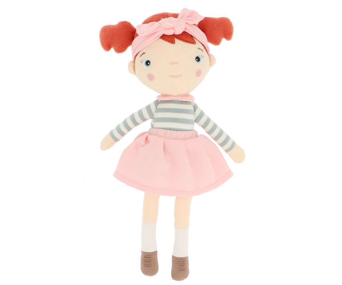 Monnëka - Boneca Pequena Rosa Ruiva Laço