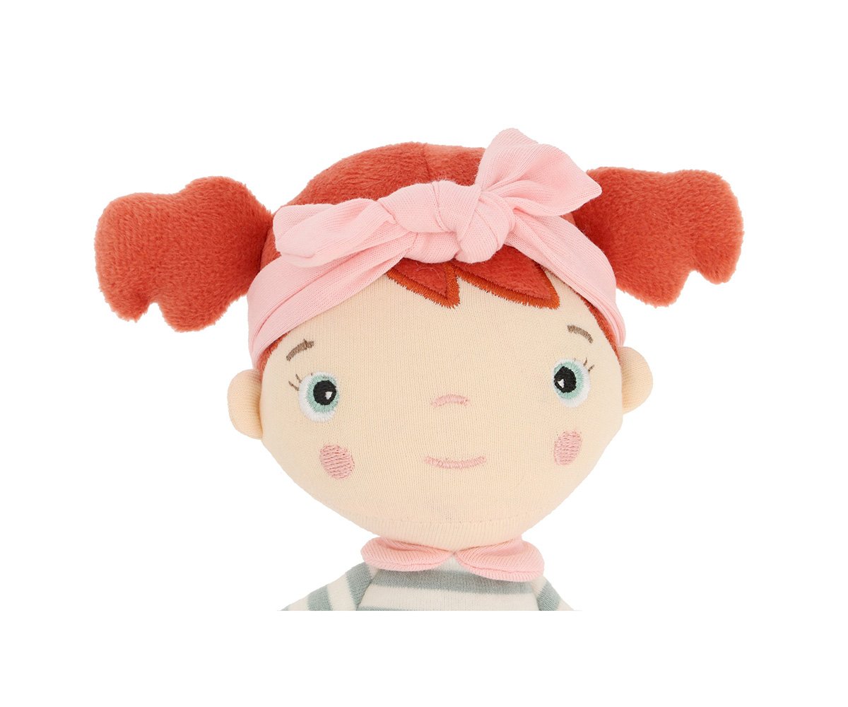 Monnëka - Boneca Pequena Rosa Ruiva Laço