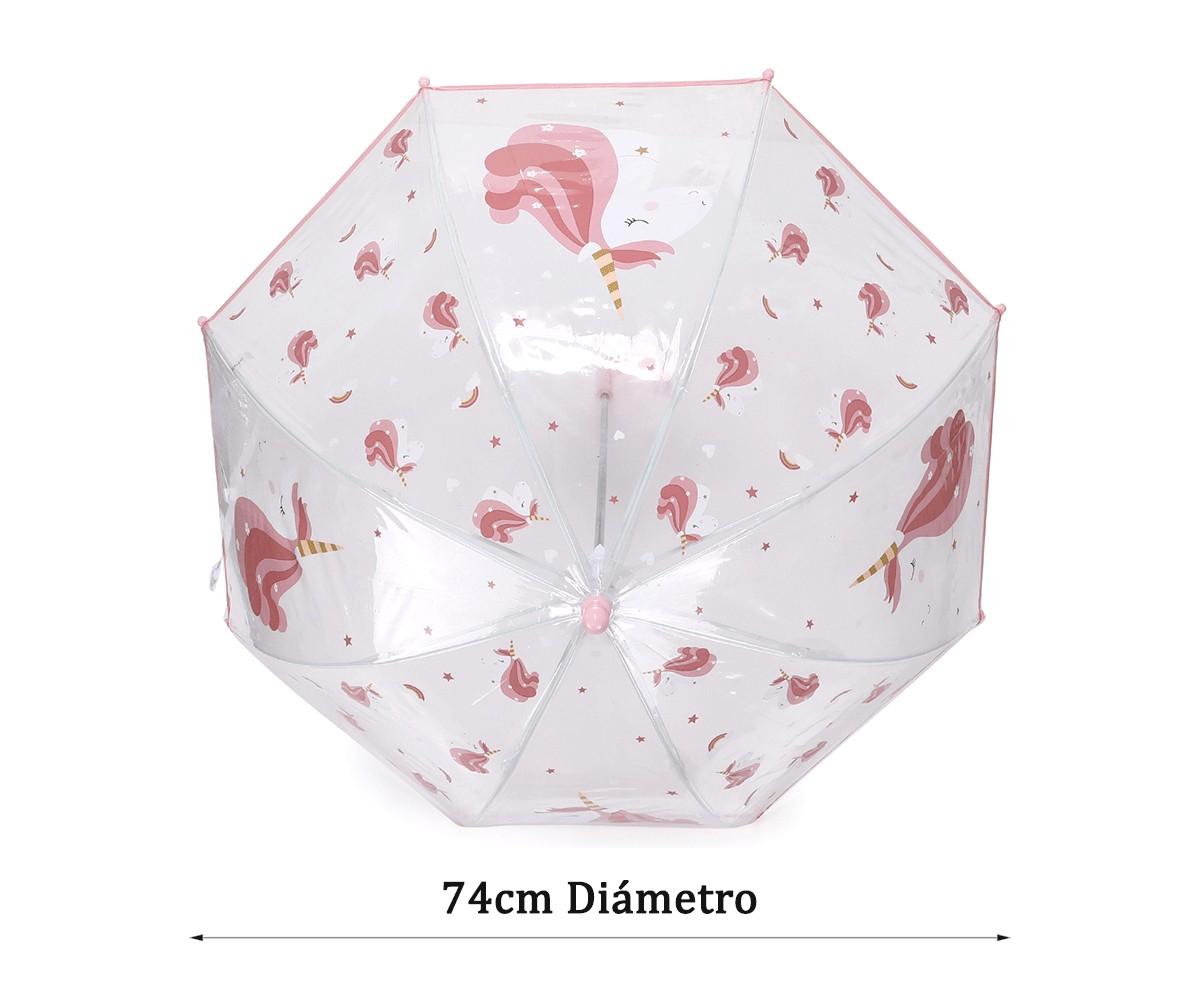 Tutete - Guarda-chuva transparente Unicórnio