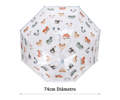 Tutete - Guarda-chuva transparente Carros