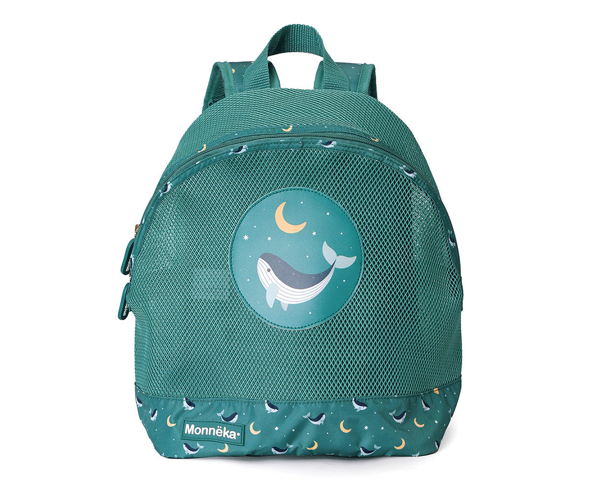 Monnëka - Mochila anti-areia infantil Whale Teal