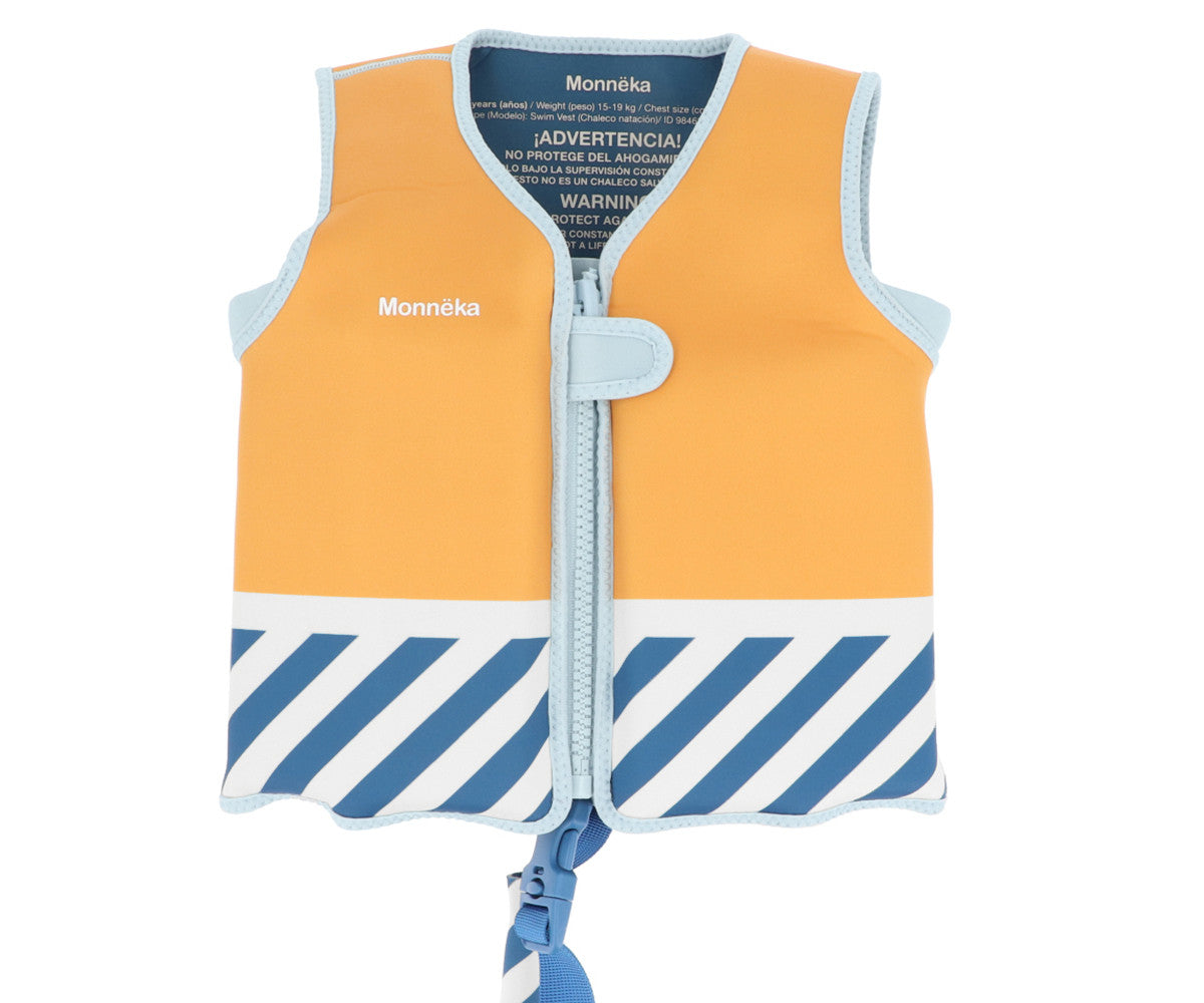 Monnëka - Chaleco Flotador Aprendizaje Stripes Blues & Beyond