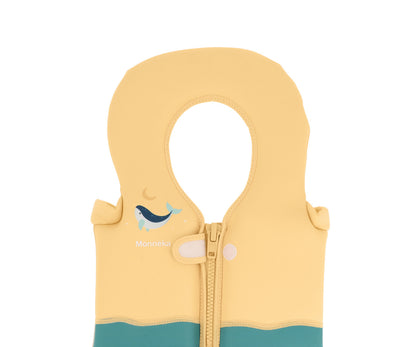 Monnëka - Chaleco Flotador Aprendizaje Ballena Teal (1 a 2 años)