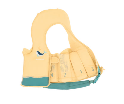 Monnëka - Chaleco Flotador Aprendizaje Ballena Teal (1 a 2 años)