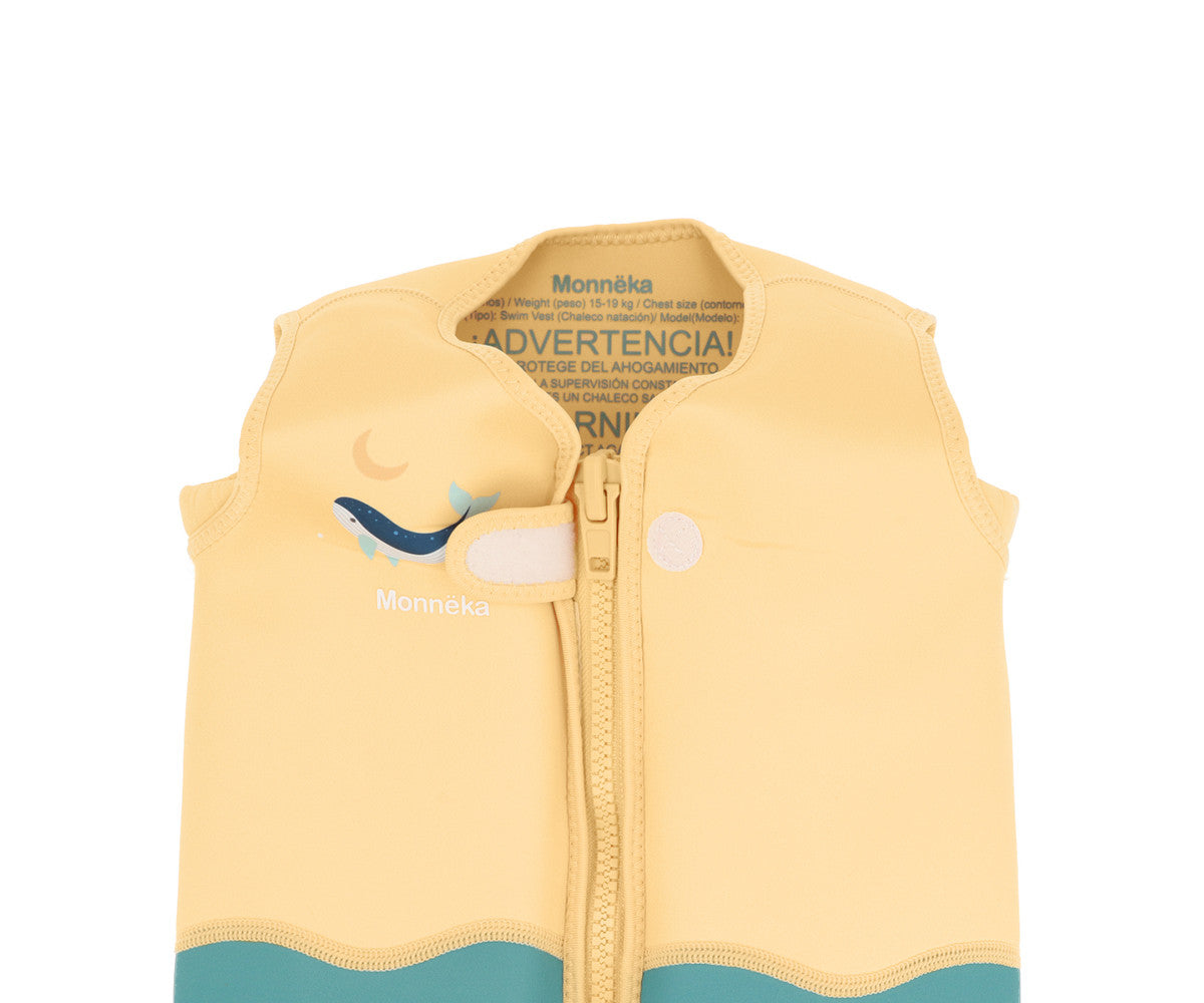 Monnëka - Colete Flutuador Aprendizagem Whale Teal