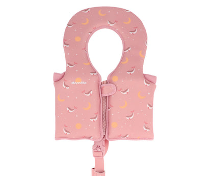 Monnëka - Chaleco flotador de aprendizaje Ballena Rosa (1 a 2 años)
