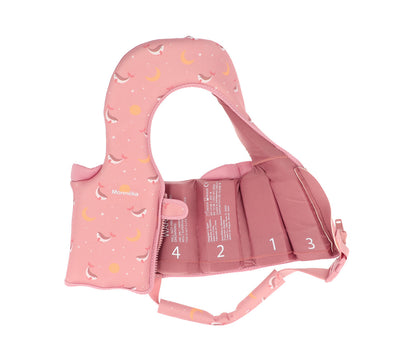 Monnëka - Chaleco flotador de aprendizaje Ballena Rosa (1 a 2 años)
