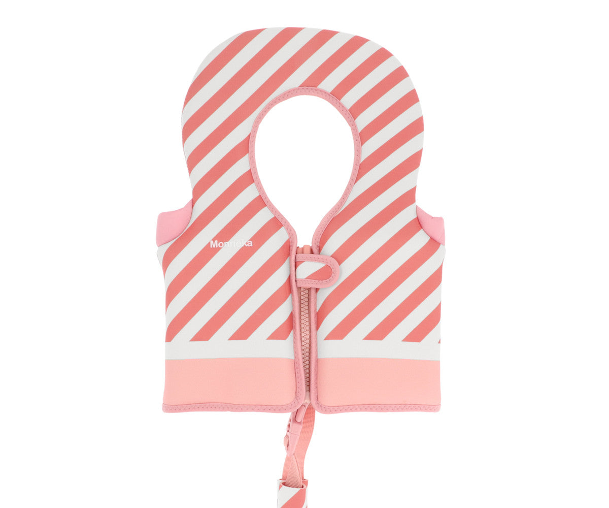 Monnëka - Chaleco Flotador Aprendizaje Stripes Bloom & Blush (1 a 2 años)
