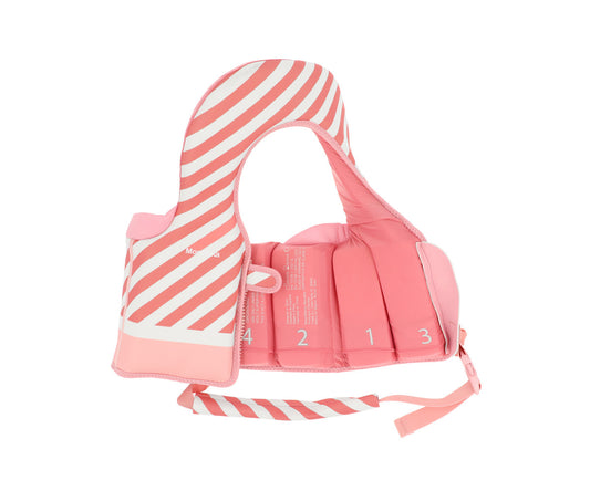 Monnëka - Colete Flutuador Aprendizagem Stripes Bloom & Blush (1 a 2 anos)