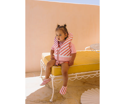 Monnëka - Chaleco Flotador Aprendizaje Stripes Bloom & Blush (1 a 2 años)