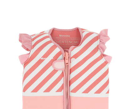Monnëka - Chaleco Flotador de Aprendizaje Stripes Bloom & Blush