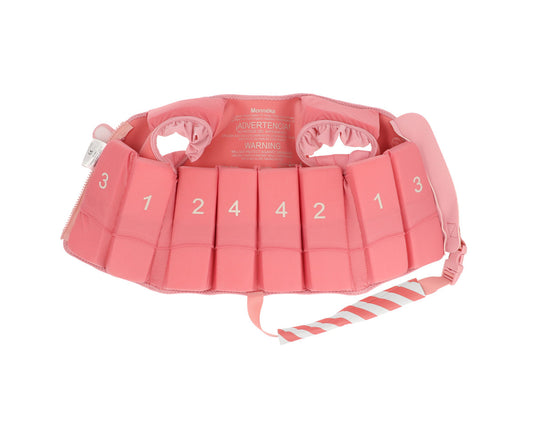 Monnëka - Colete Flutuador Aprendizagem Stripes Bloom & Blush
