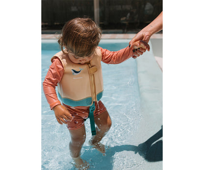 Monnëka - Colete Flutuador Aprendizagem Whale Teal