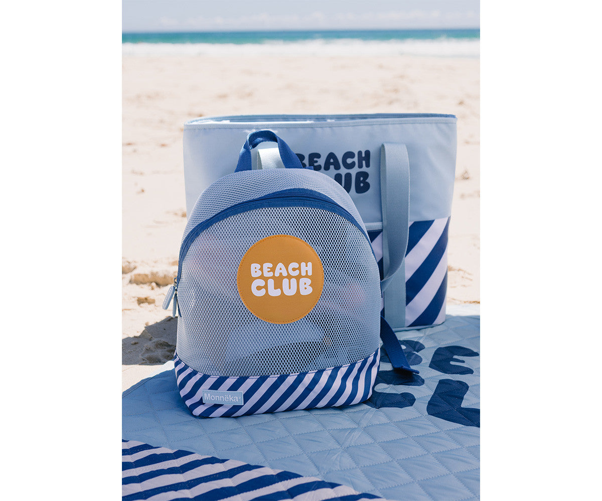 Monnëka - Mochila anti-areia infantil Stripes Blues & Beyond