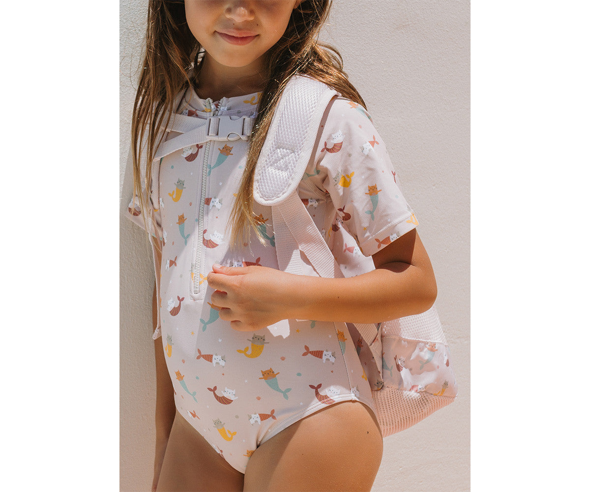 Monnëka - Mochila anti-areia infantil Mermaid Cats