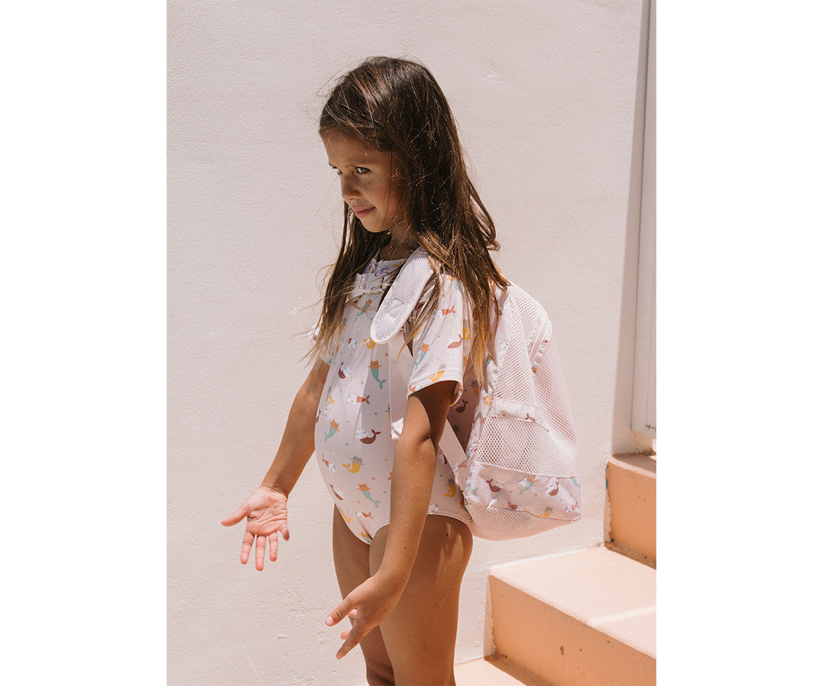 Monnëka - Mochila anti-areia infantil Mermaid Cats