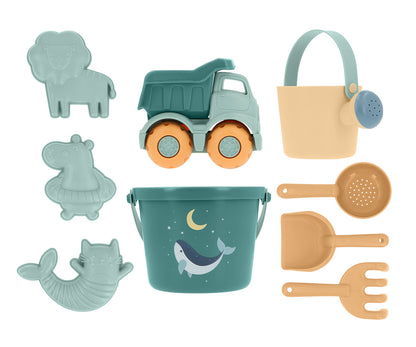 Monnëka - Conjunto de brinquedos de praia Whale Teal