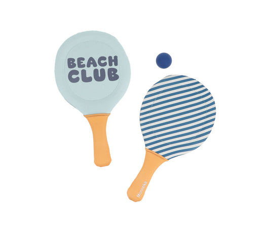 Monnëka - Raquetes de neoprene Stripes Blues & Beyond com bola