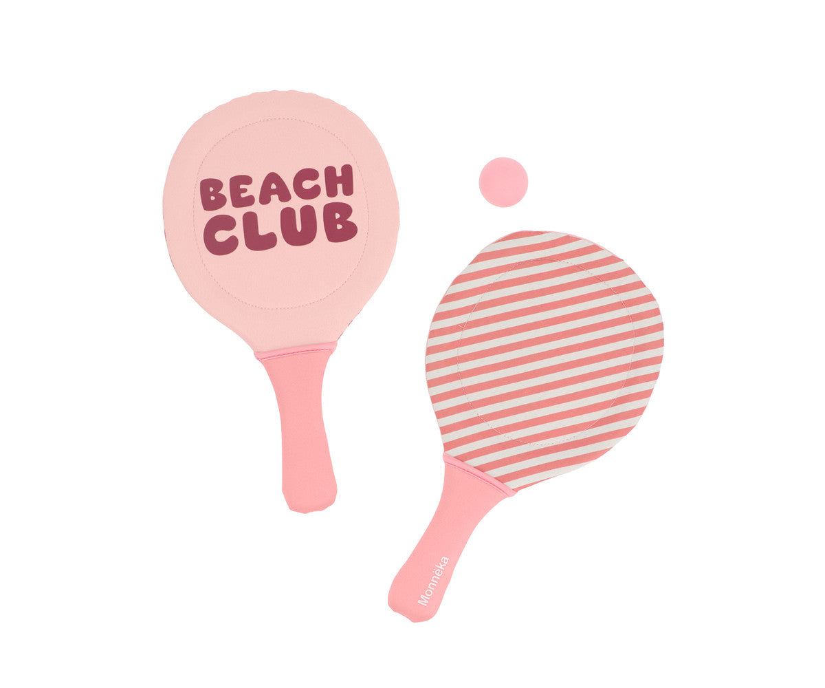 Monnëka - Raquetes de neoprene Stripes Bloom & Blush com bola