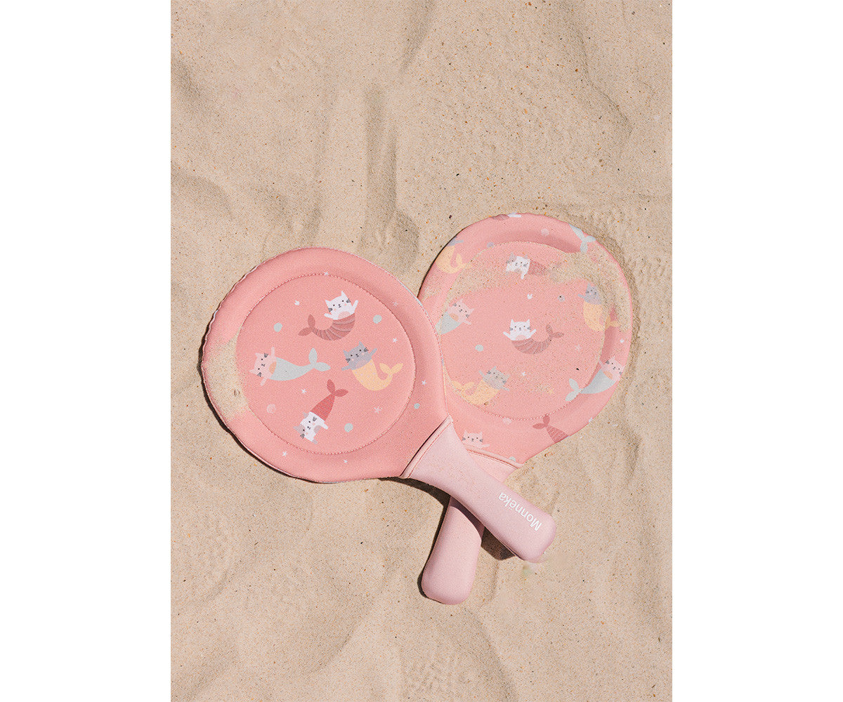 Monnëka - Raquetes de neoprene Mermaid Cats com bola