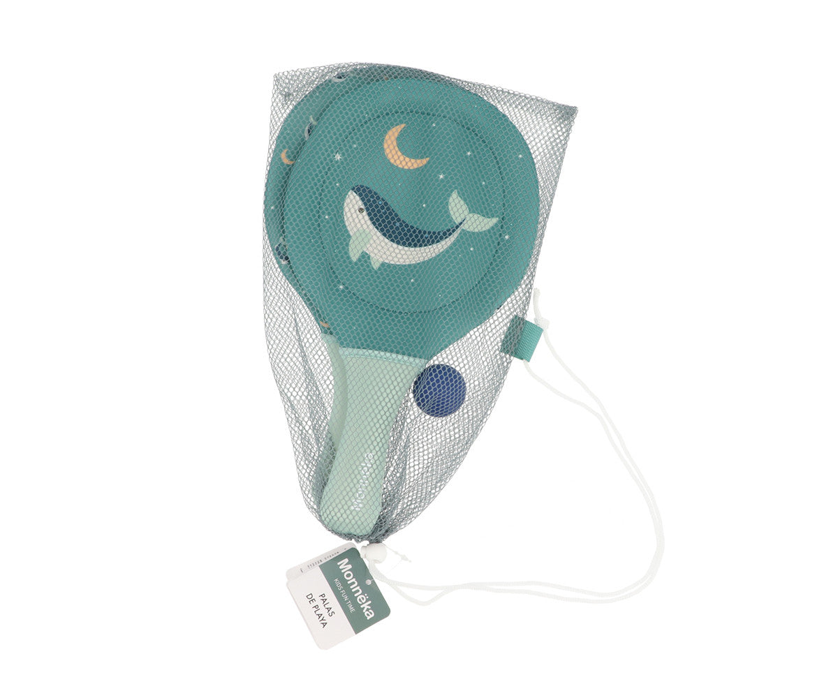 Monnëka - Raquetes de neoprene Whale Teal com bola