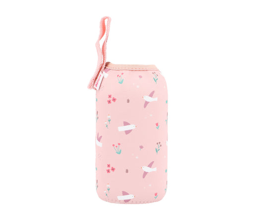 Tutete - Customizable stainless steel bottle with sleeve 500 ml Blossom Birds