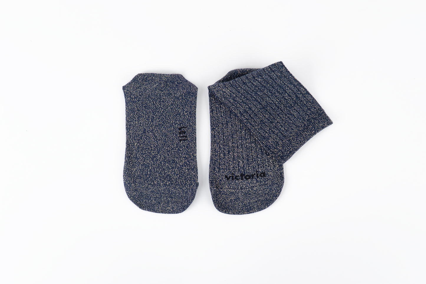 Victoria - Meias Barefoot Lurex Azul