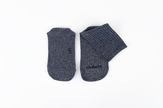 Victoria - Meias Barefoot Lurex Azul
