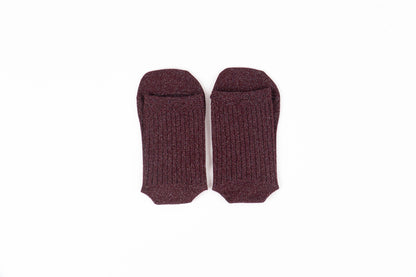 Victoria - Meias Barefoot Lurex Bordeaux