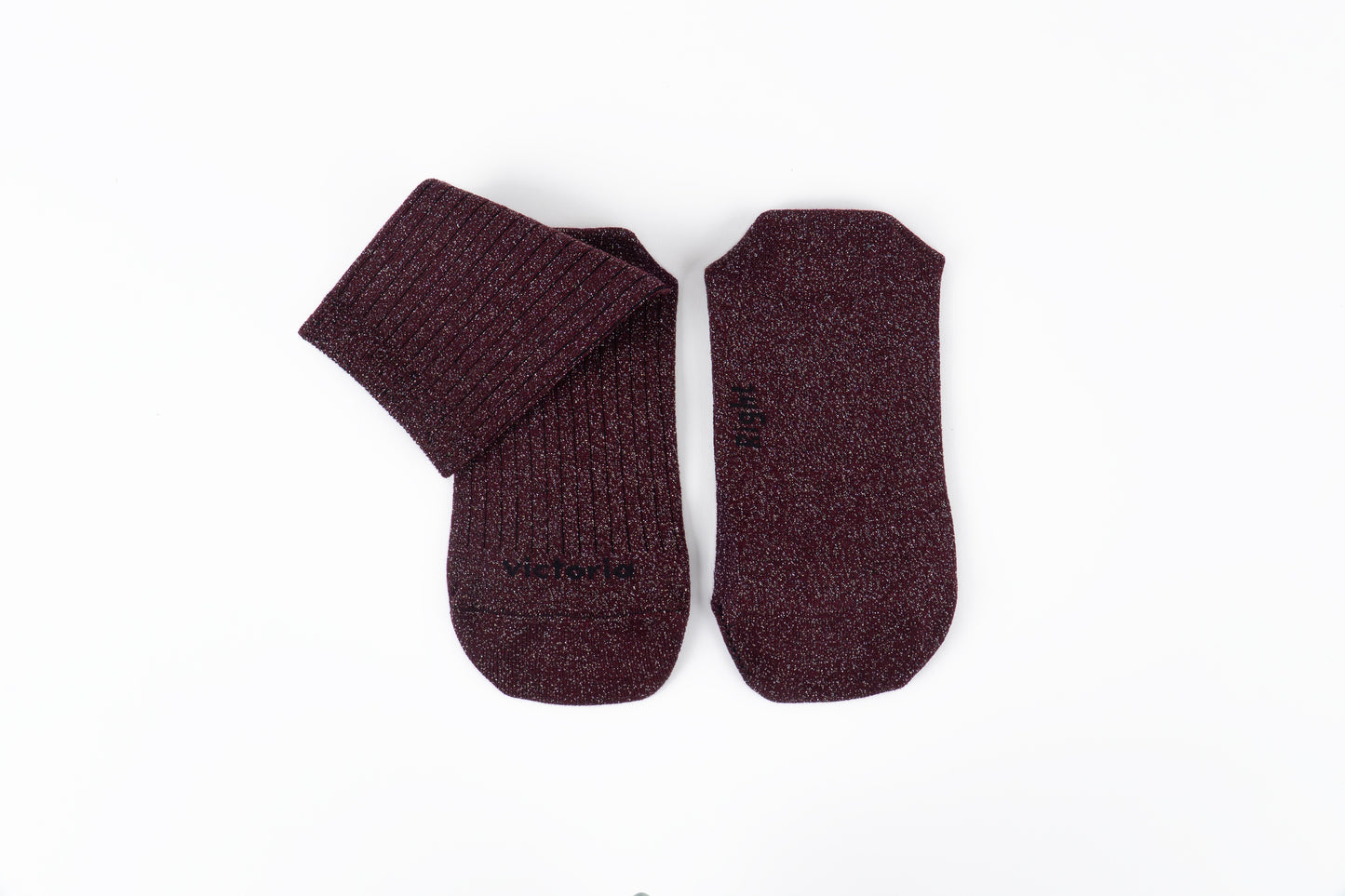 Victoria - Meias Barefoot Lurex Bordeaux