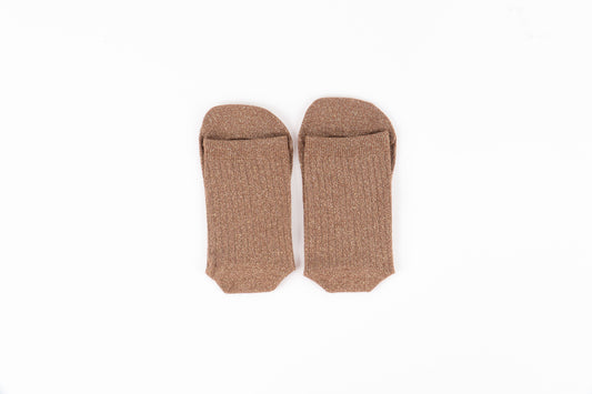 Victoria - Meias Barefoot Lurex Camel