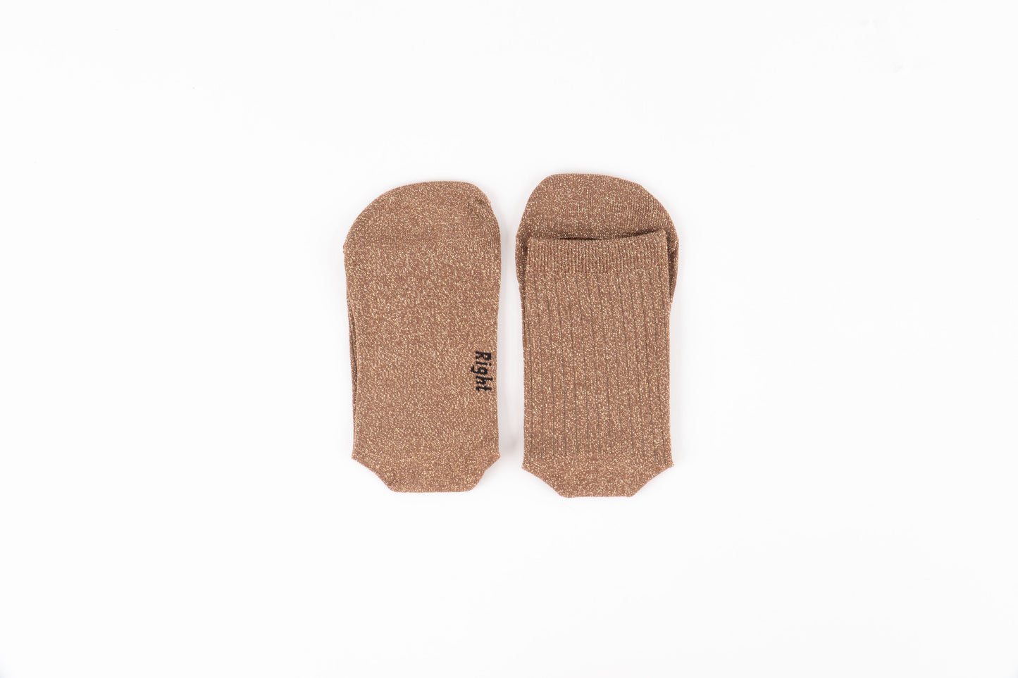 Victoria - Meias Barefoot Lurex Camel