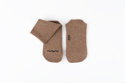 Victoria - Meias Barefoot Lurex Camel
